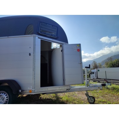 Trailer trasporto cavalli due posti in alluminio Boeckmann Champion Esprit Silver + Black