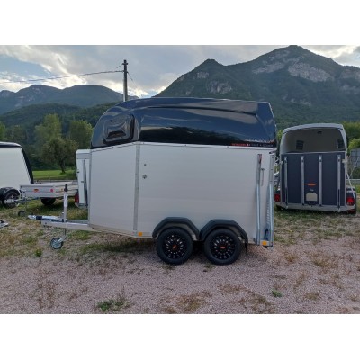 Trailer trasporto cavalli due posti in alluminio Boeckmann Champion Esprit Silver + Black