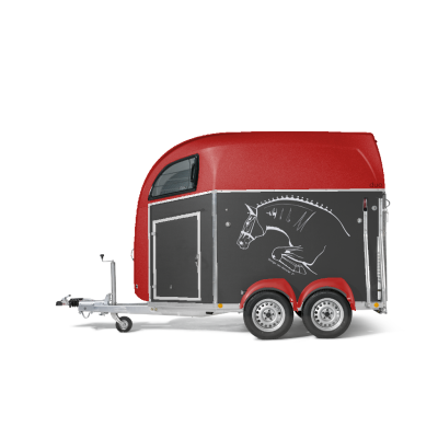 Trailer trasporto cavalli Boeckmann DUO R in Playwood con Selleria due posti