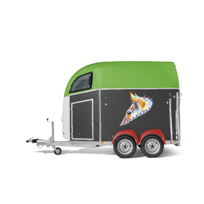 Trailer trasporto cavalli Boeckmann DUO R in Playwood con Selleria due posti