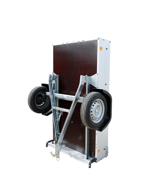 Carrello rimorchio auto mono asse con timone pieghevole