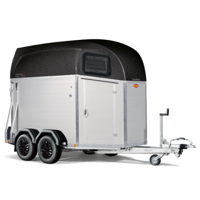 Trailer trasporto cavalli due posti in alluminio Boeckmann Champion Esprit Silver + Black