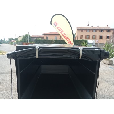 Carrello rimorchio auto mono asse con sponde in alluminio frenato