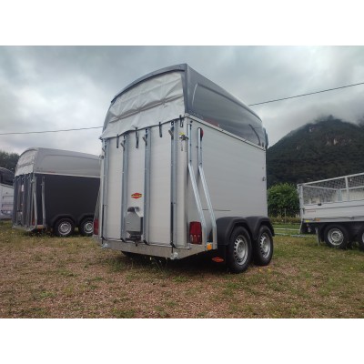 Trailer trasporto cavalli due posti in alluminio Boeckmann Champion Esprit Silver + Black