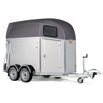 Trailer trasporto cavalli due posti in alluminio Boeckmann Champion Esprit Silver + Black