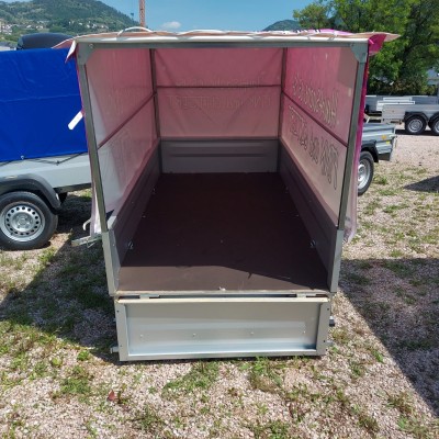 Pronta consegna Carrello appendice rimorchio auto mono asse frenato con centina