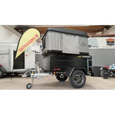 Carrello rimorchio auto fuoristrada 4X4 con tenda sul coperchio