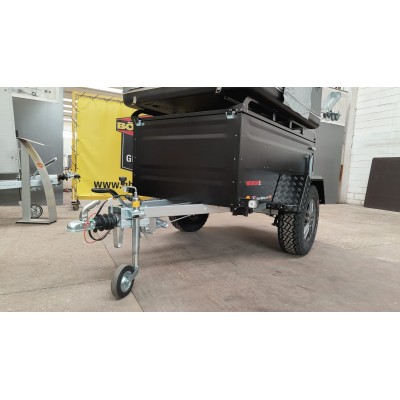 Carrello rimorchio auto fuoristrada 4X4 con tenda sul coperchio