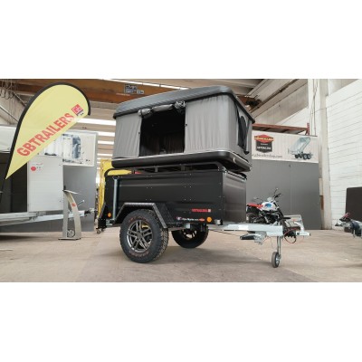 Carrello rimorchio auto fuoristrada 4X4 con tenda sul coperchio